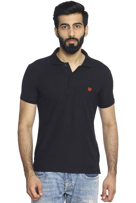 duke black half sleeves polo t-shirt