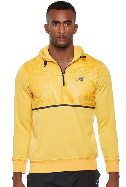 alcis yellow full sleeves hooded t-shirt