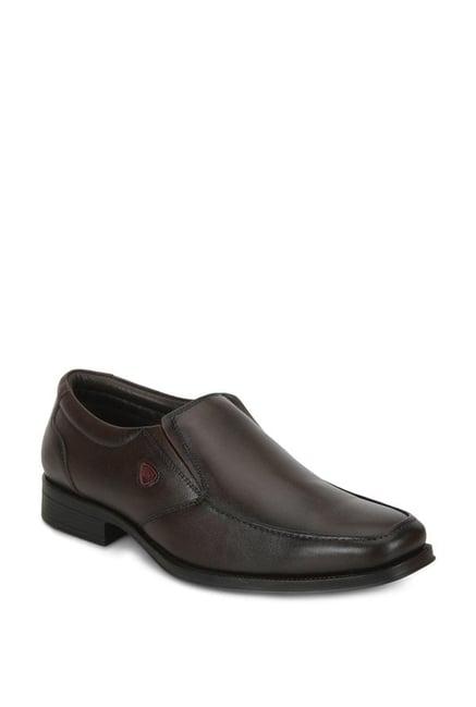 red chief men's dark brown slip-ons