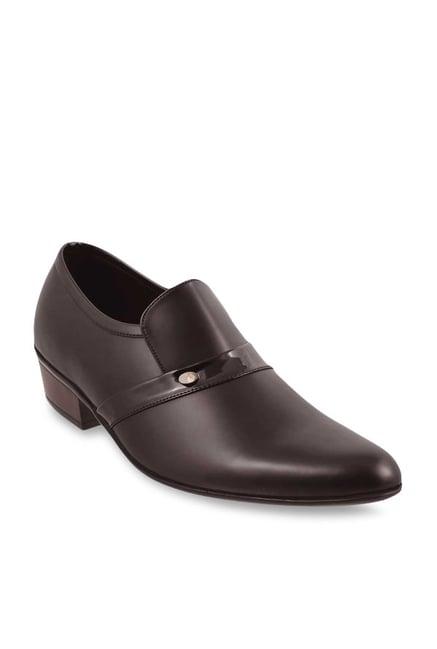 metro men's maroon formal slip-ons