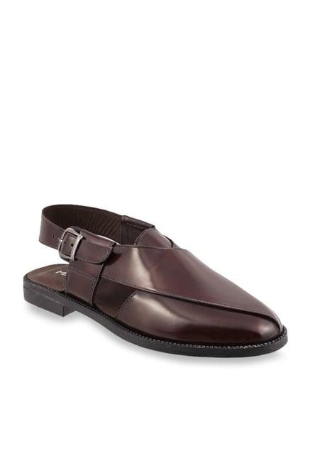 metro men's maroon back strap sandals