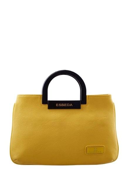 esbeda yellow distressed handbag