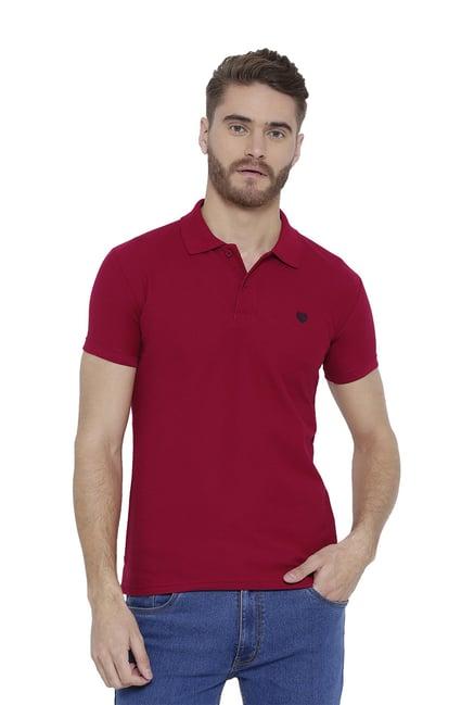 duke magenta regular fit polo t-shirt