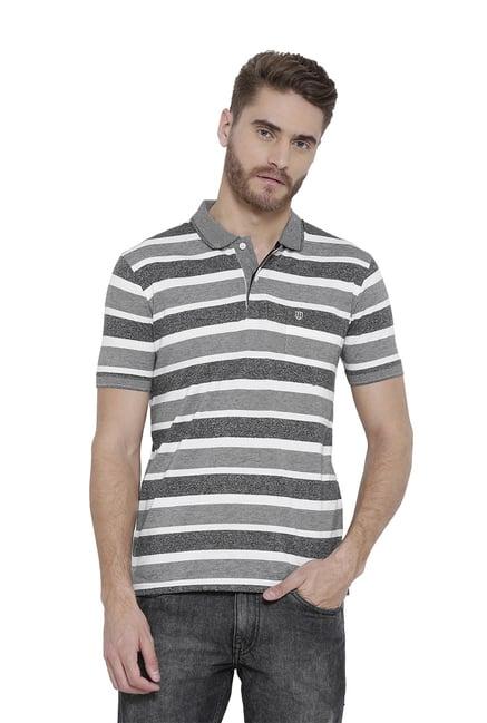 duke grey half sleeves striped t-shirt