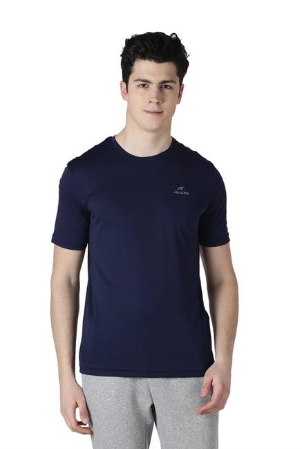 alcis navy regular fit cotton t-shirt