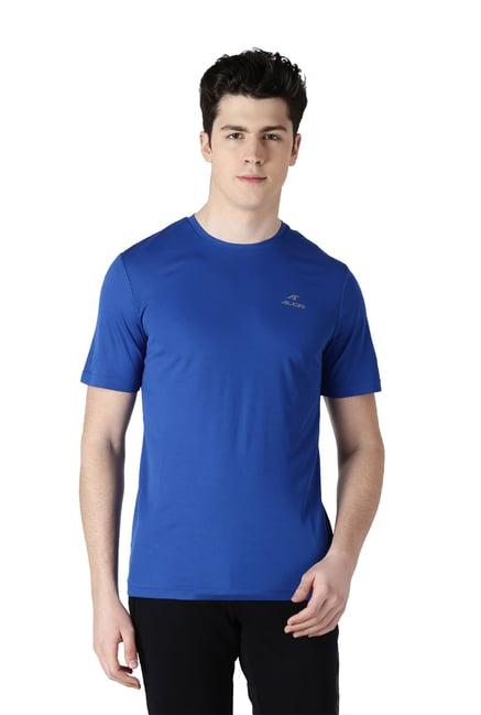 alcis blue round neck short sleeves t-shirt