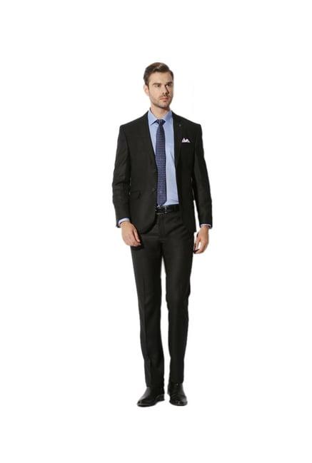 van heusen black single breasted 2-piece suit