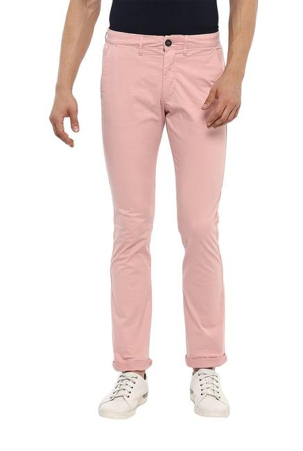 celio* pink mid rise slim fit chinos