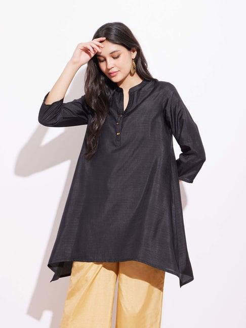 pink fort black plain tunic