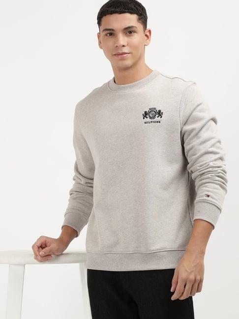 tommy hilfiger heathered pebble cotton regular fit graphic sweatshirt