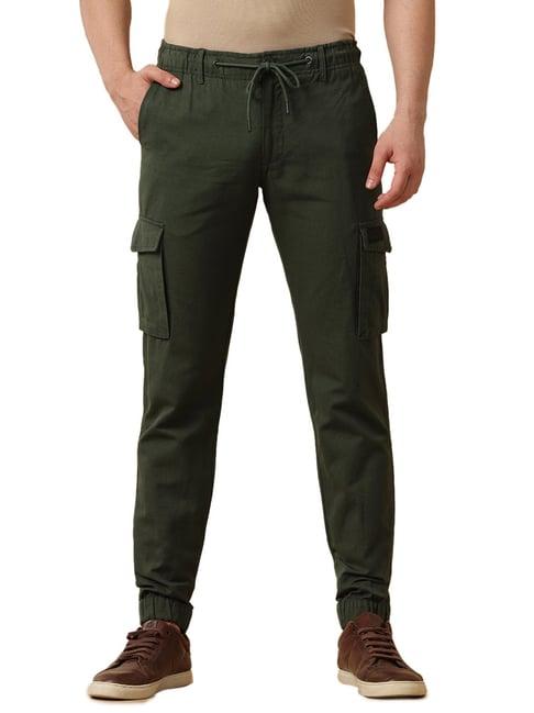 cavallo by linen club green linen slim fit  trousers