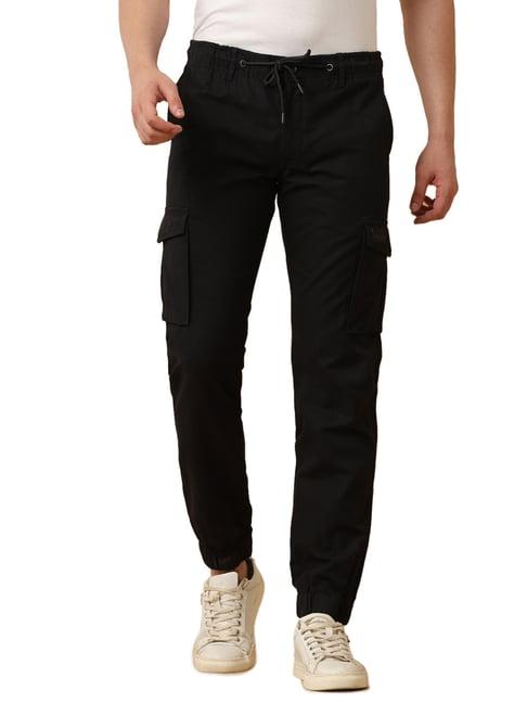 cavallo by linen club black linen slim fit  trousers