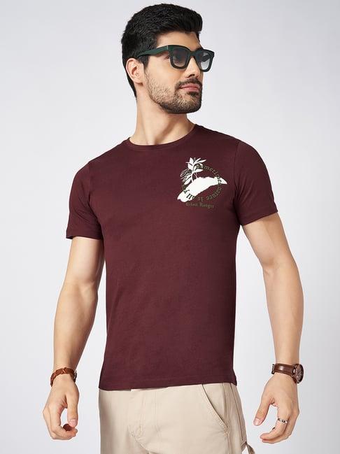 urban ranger by pantaloons nocturne cotton slim fit t-shirt