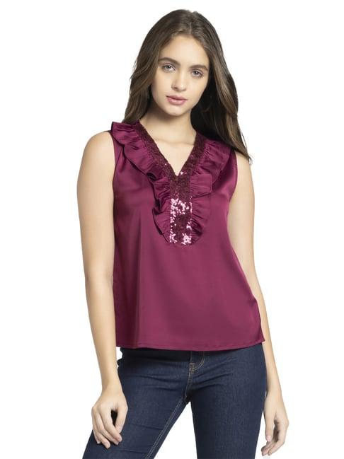 shaye wine embellished top