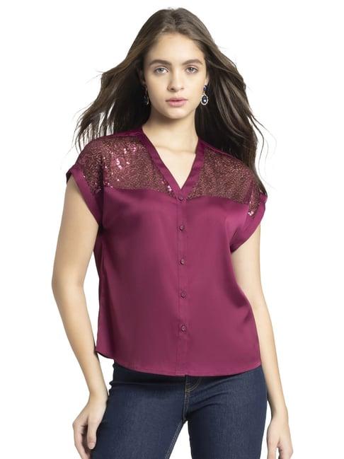 shaye wine embellished top