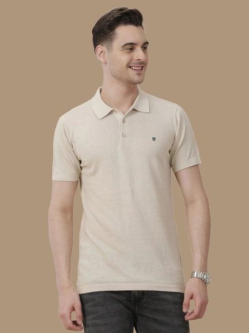 linen club beige linen contemporary fit polo t-shirt