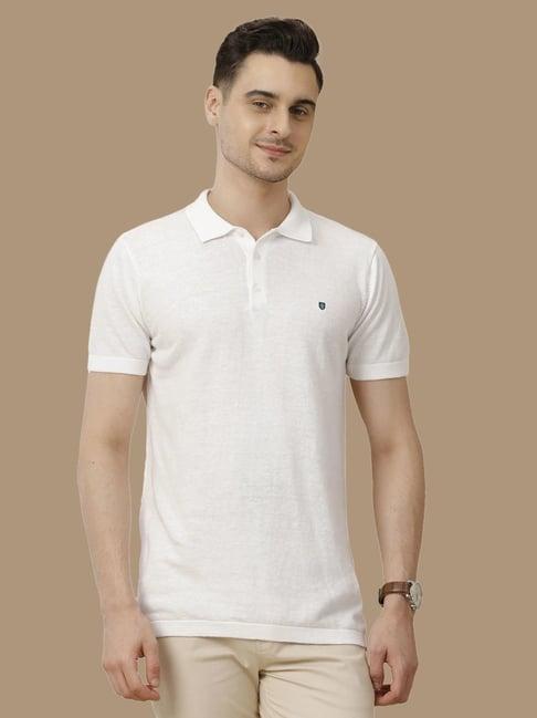 linen club white linen contemporary fit polo t-shirt