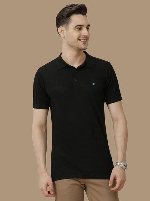 linen club black linen contemporary fit polo t-shirt