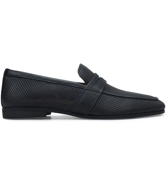 rosso brunello men's navy loafers