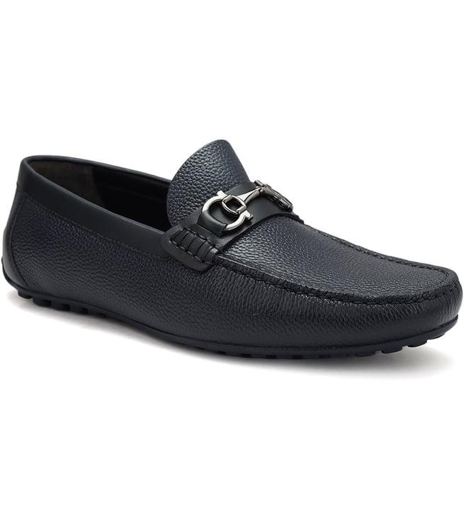 rosso brunello men's navy loafers