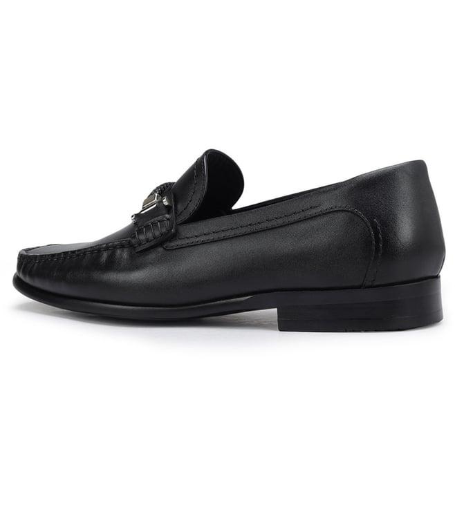 rosso brunello men's black heel loafers