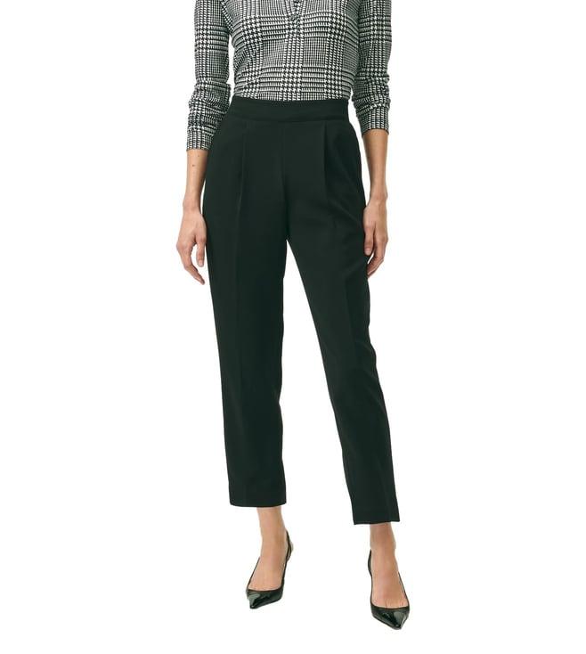 brooks brothers black wide leg trousers in crepe