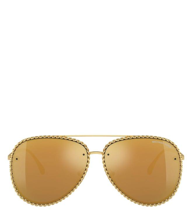 michael kors glamour gold uv protected pilot sunglasses for women 0mk114718967p59