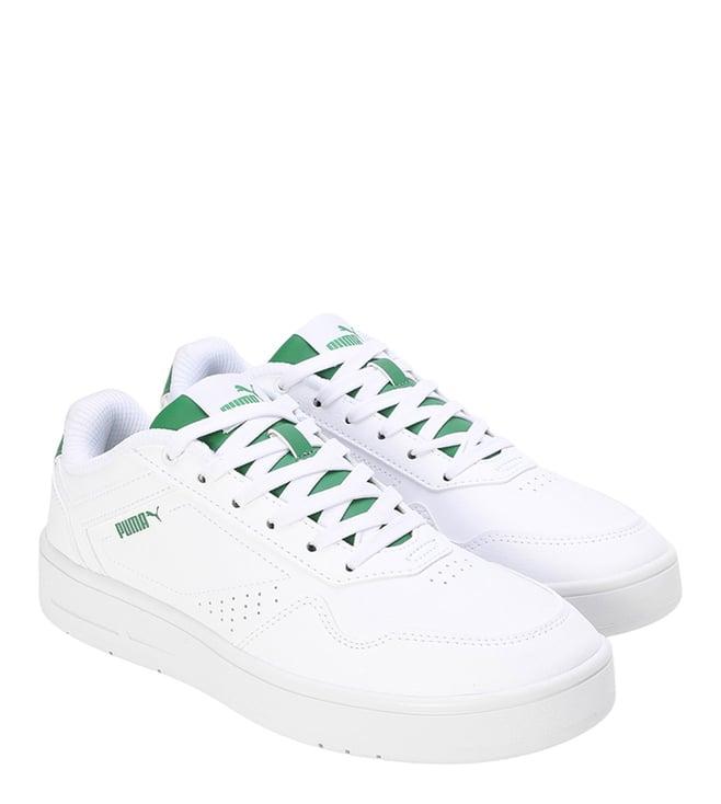 puma women's white & archive green court classic sneakers