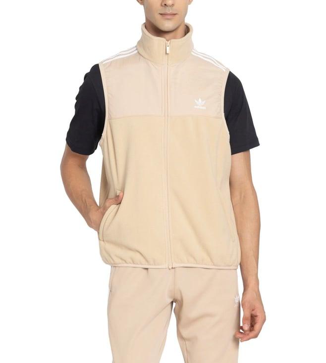 adidas originals beige fleece vest