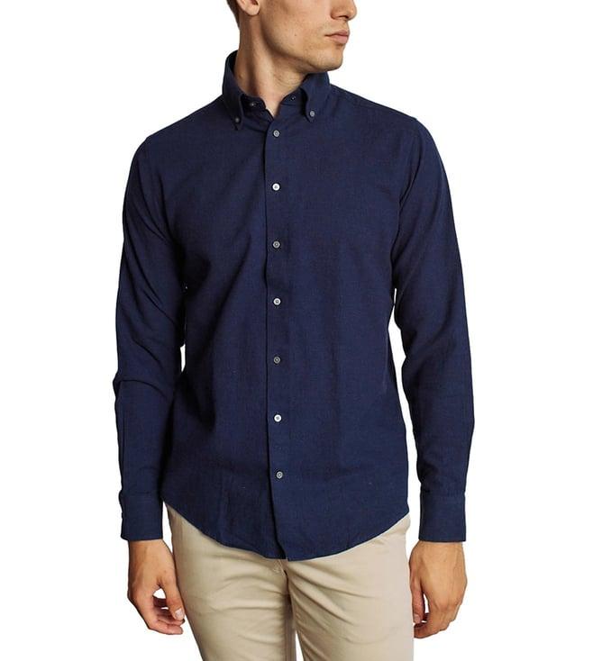 bruun & stengade blue regular fit shirt