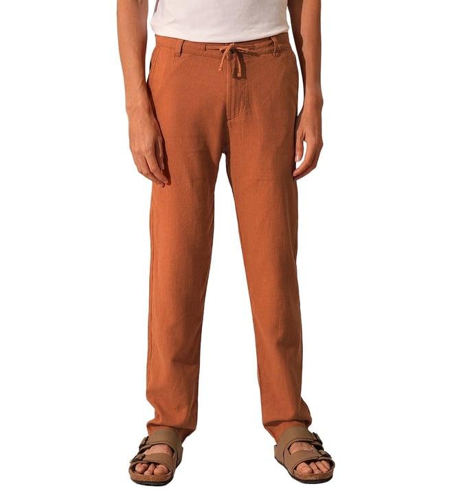 selected homme copper slim fit drawstring trousers