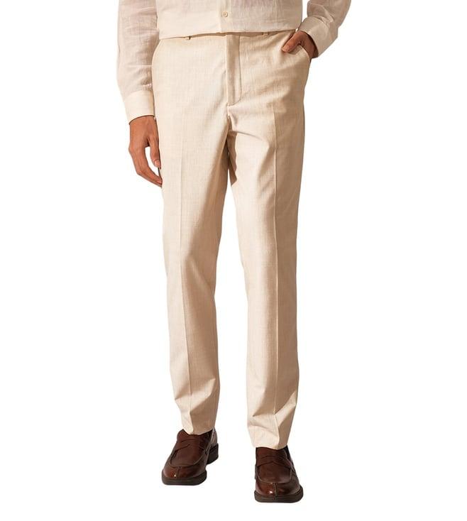 selected homme fog slim fit flat front trousers