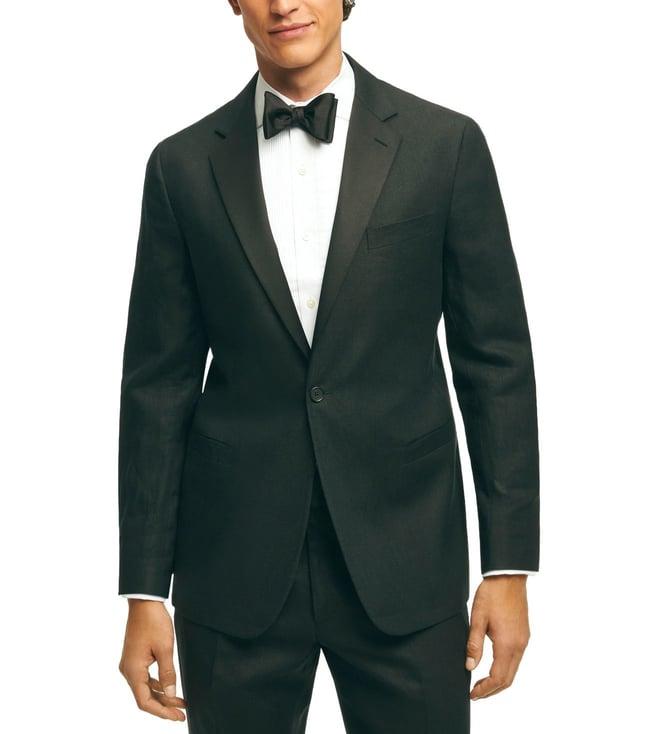 brooks brothers black classic fit 1818 archive-inspired tuxedo in irish linen