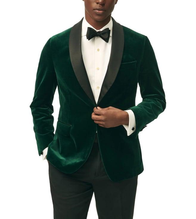 brooks brothers green 1818 regular fitted one buttoned tuxedo jacket