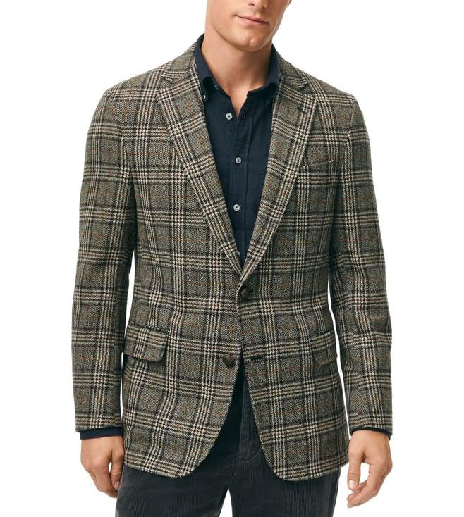 brooks brothers multi regular fitted two buttoned tweed sports coat