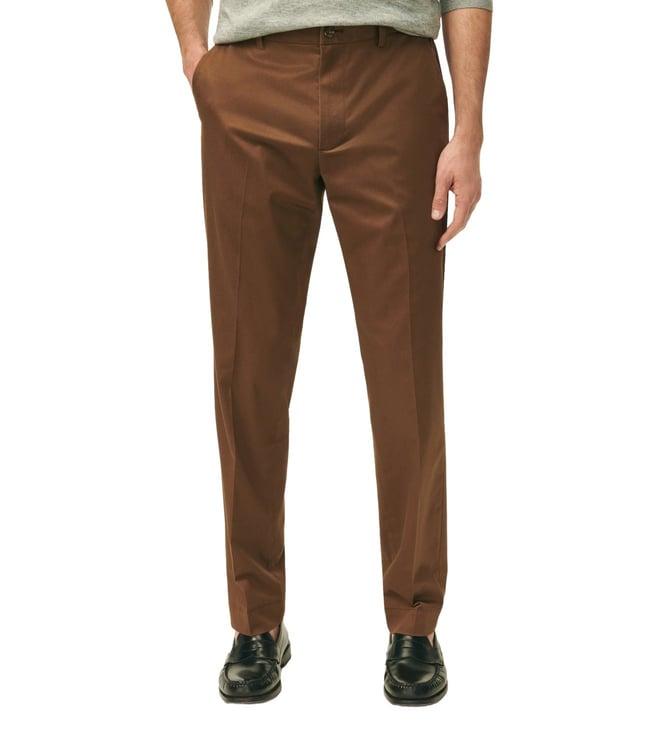 brooks brothers brown slim fit stretch cotton advantage chino pants