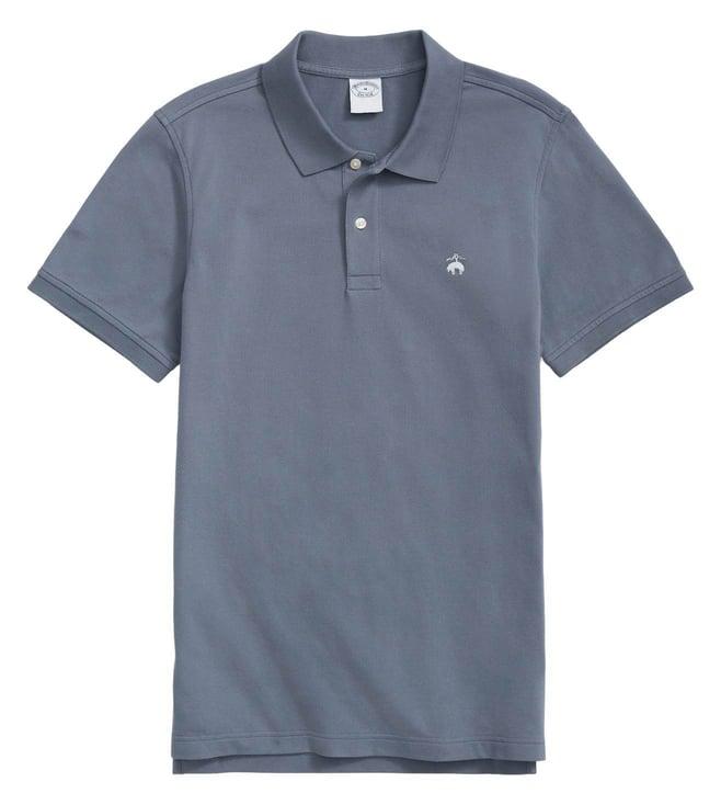 brooks brothers grey golden fleece stretch supima polo t-shirt