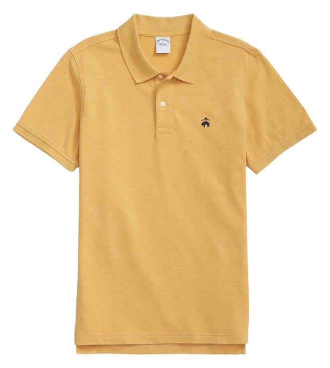 brooks brothers yellow golden fleece stretch supima polo t-shirt