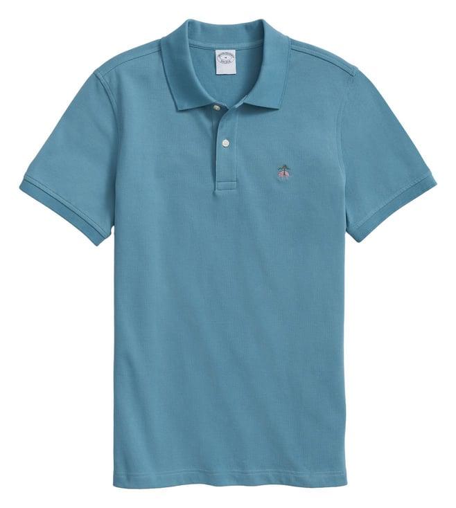 brooks brothers blue golden fleece stretch supima polo t-shirt