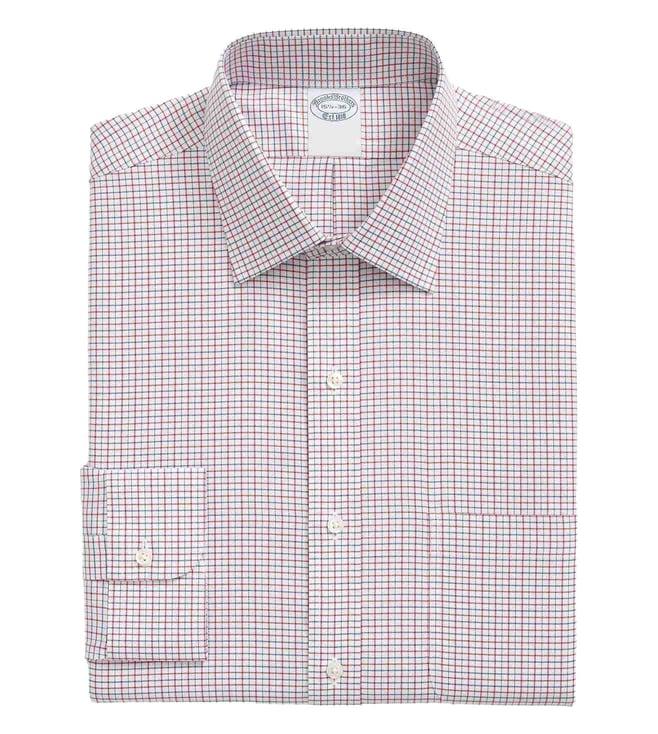 brooks brothers blue regular fitted non iron performance dress shirt