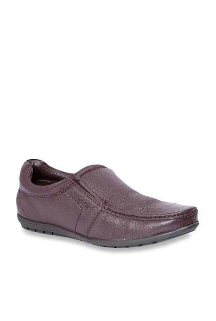 red chief men's brown formal slip-ons