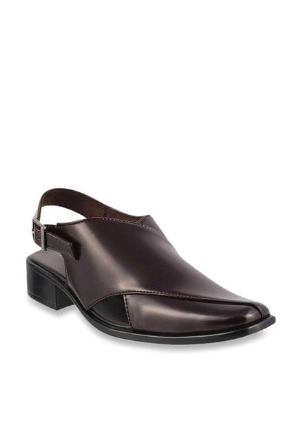 metro men's maroon back strap sandals