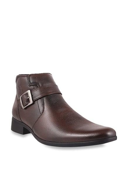 metro men's brown monk boots