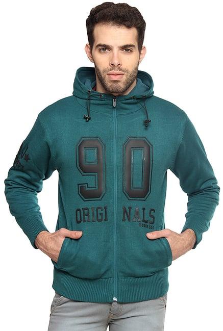 duke turquoise regular fit hooded sweatshirt