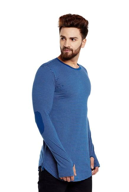 hypernation dark blue full sleeves cotton t-shirt