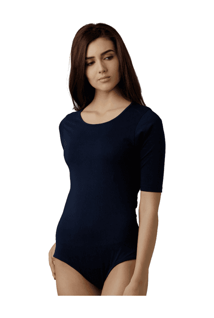 miss chase navy cotton bodysuit