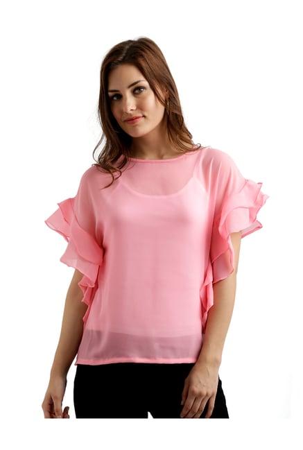 miss chase pink loose fit top