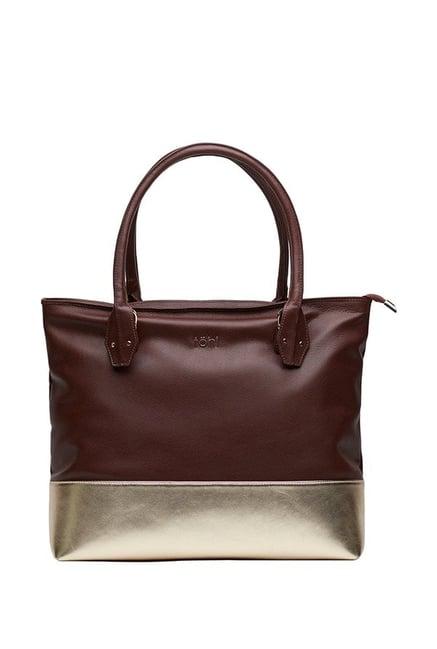 tohl rp1 astor brown & golden color block shoulder bag