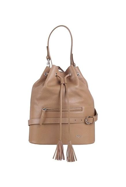 tohl rp1 nusa beige tassel leather bucket shoulder bag