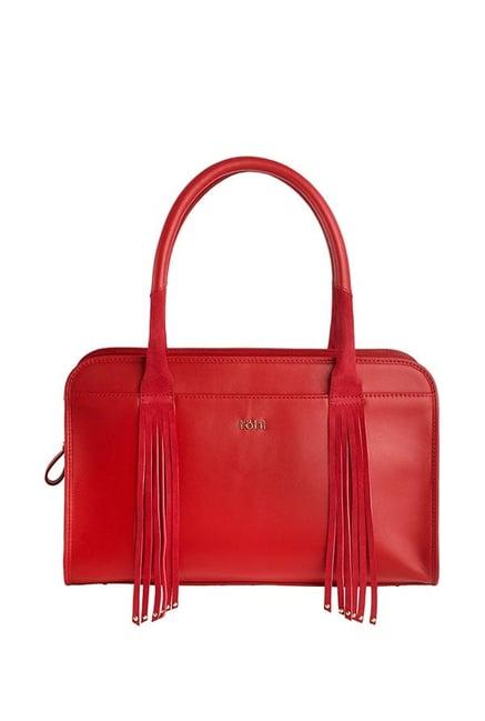 tohl rp1 tamara red fringed leather handbag